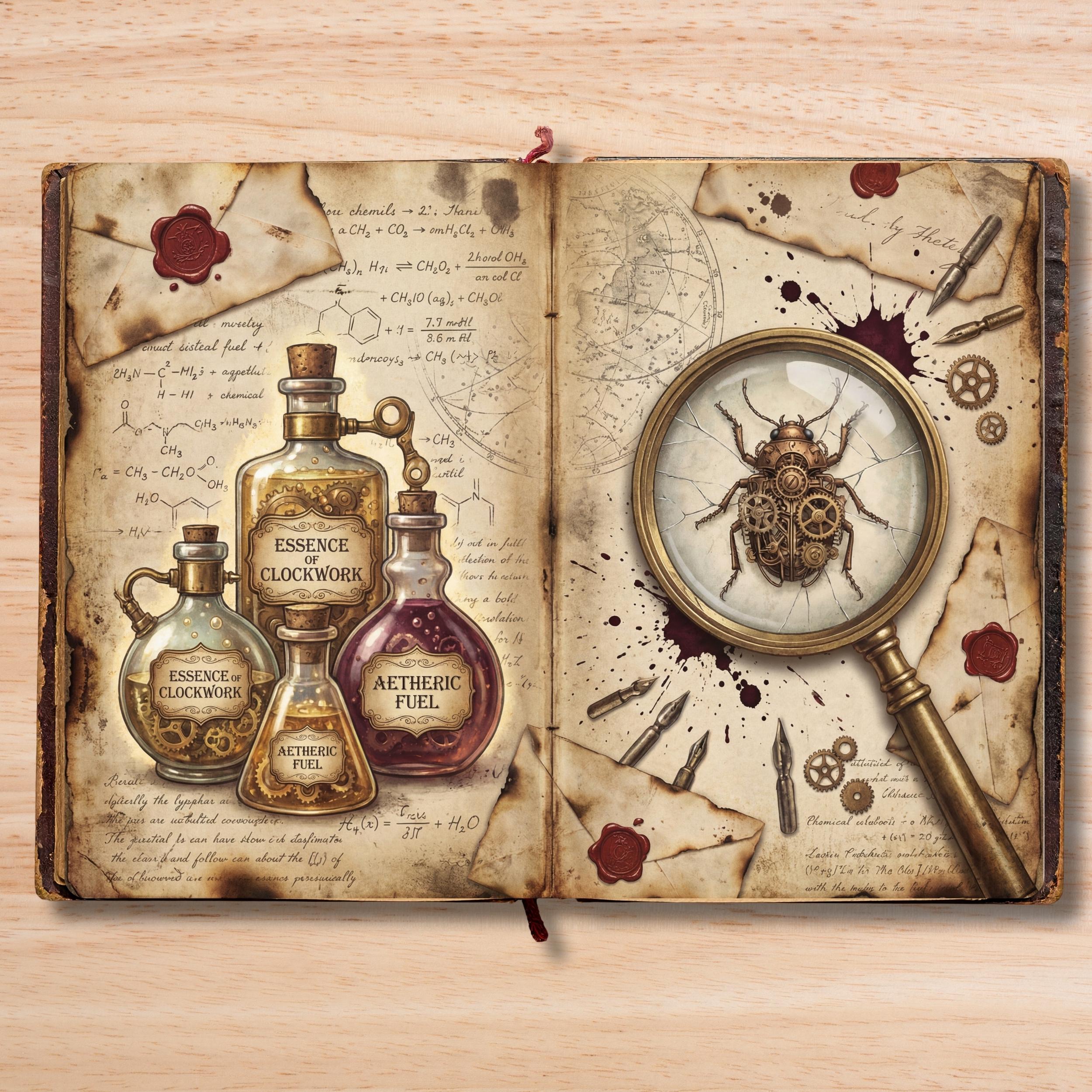 Victorian Steampunk Junk Journal Pages | 4K Digital Paper Pack ...