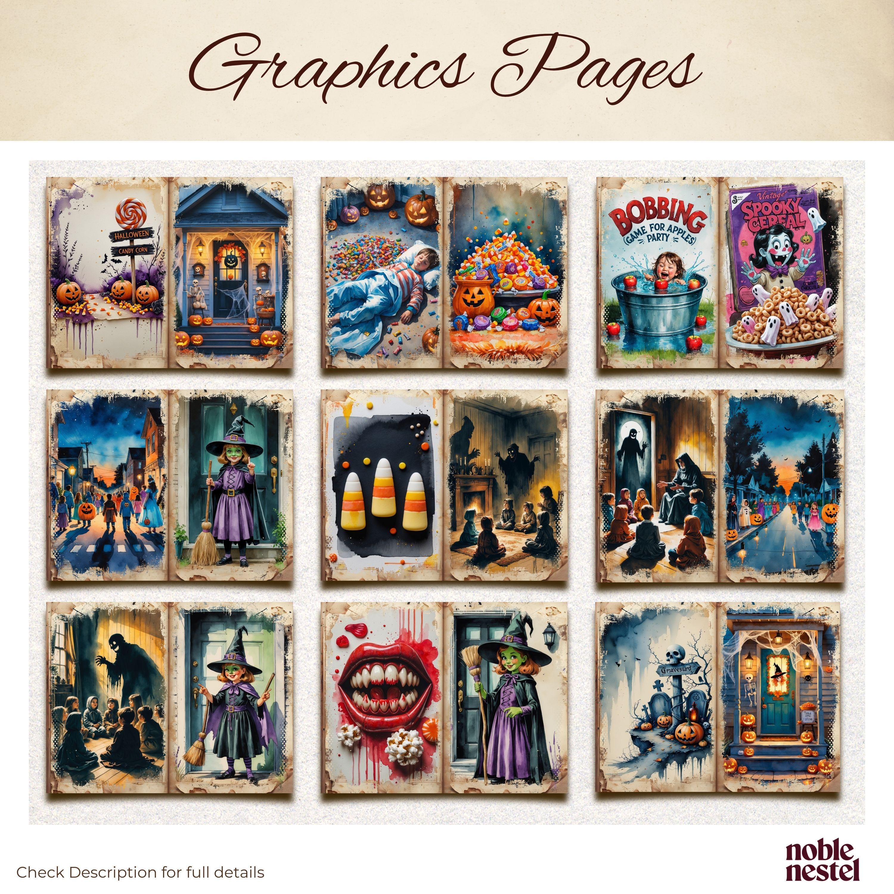 Vintage Halloween Junk Journal Kit | Spooky Ephemera (digital Download ...