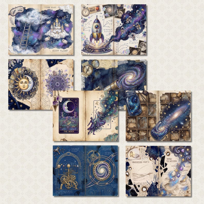 Celestial Junk Journal Kit | 4K Scrapbook Paper (digital Download) - Etsy