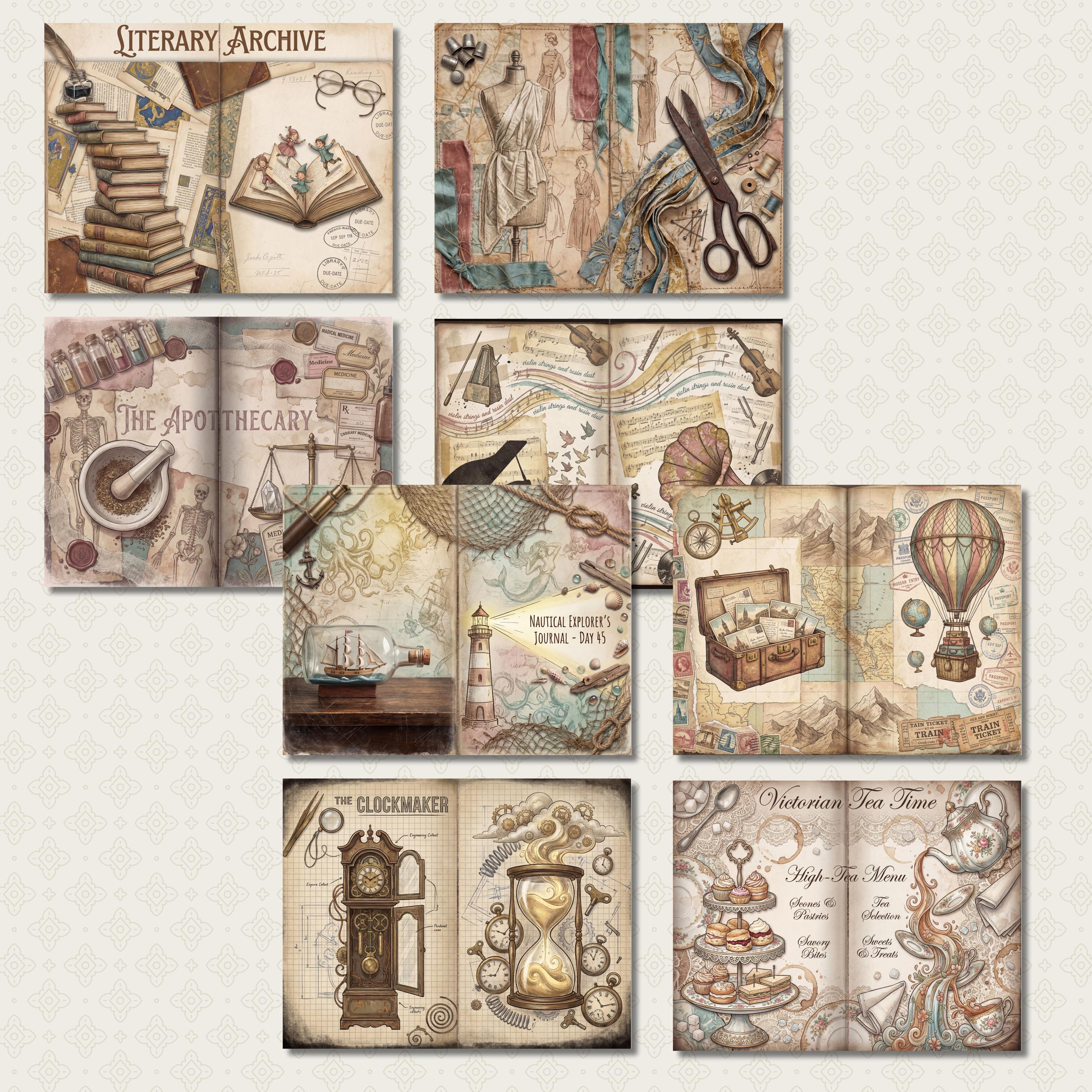 Vintage Apothecary Junk Journal Kit | Sepia Tones (4K Digital Download ...