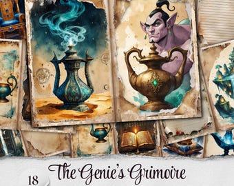 Diario basura Jinn Grimoire: Efímeras de brujería mística (Kit digital)