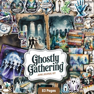 Ghostly Gathering Junk Journal Kit | Halloween Ephemera (Digital Download)