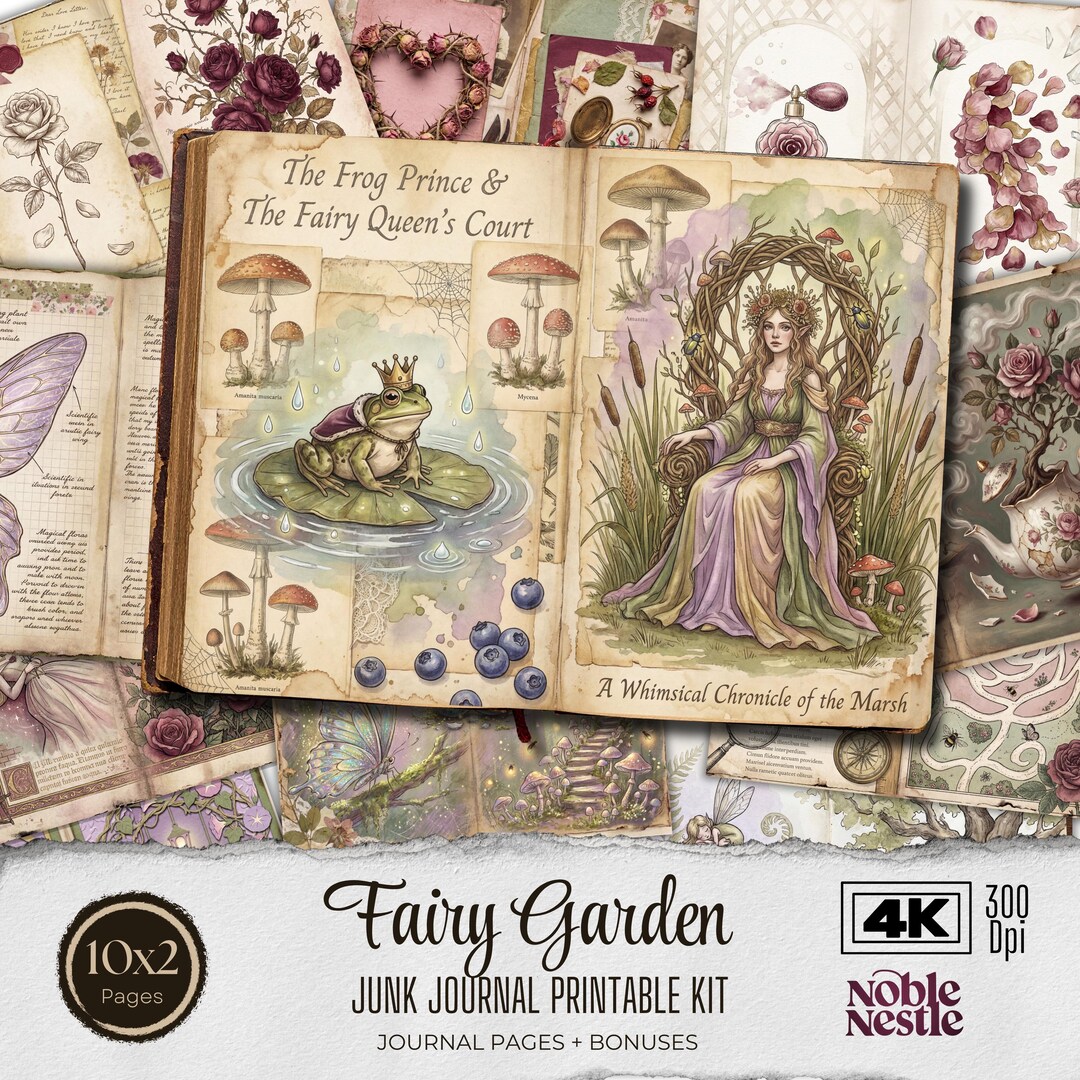 Fairy Garden Junk Journal Kit Vintage | Digital Download Printable ...