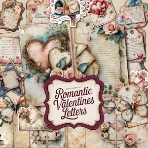 Romantic Letters Junk Journal Kit: Vintage Ephemera (Digital Download)