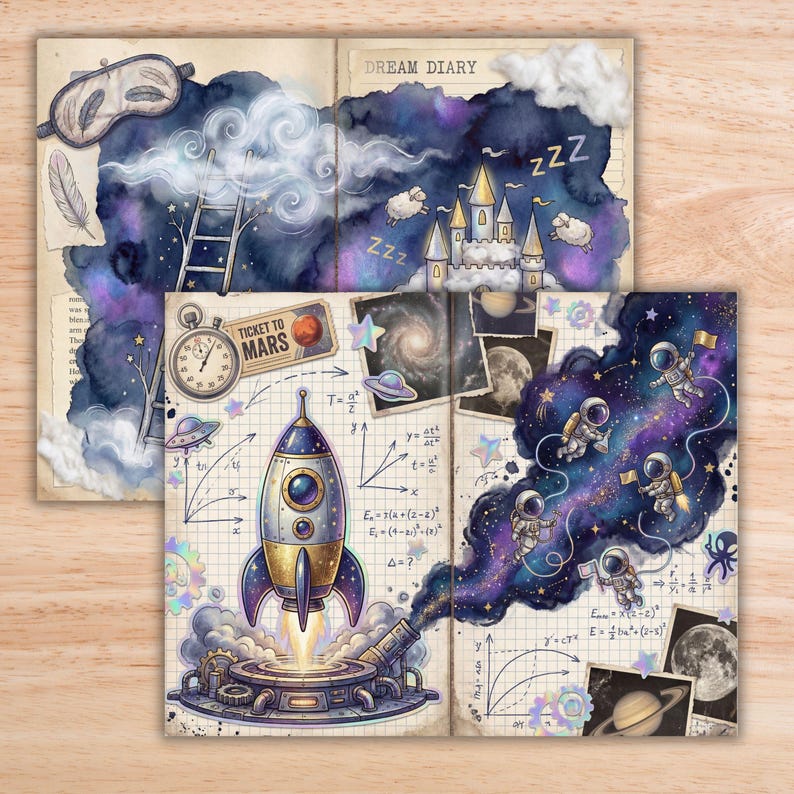 Celestial Junk Journal Kit | 4K Scrapbook Paper (digital Download) - Etsy