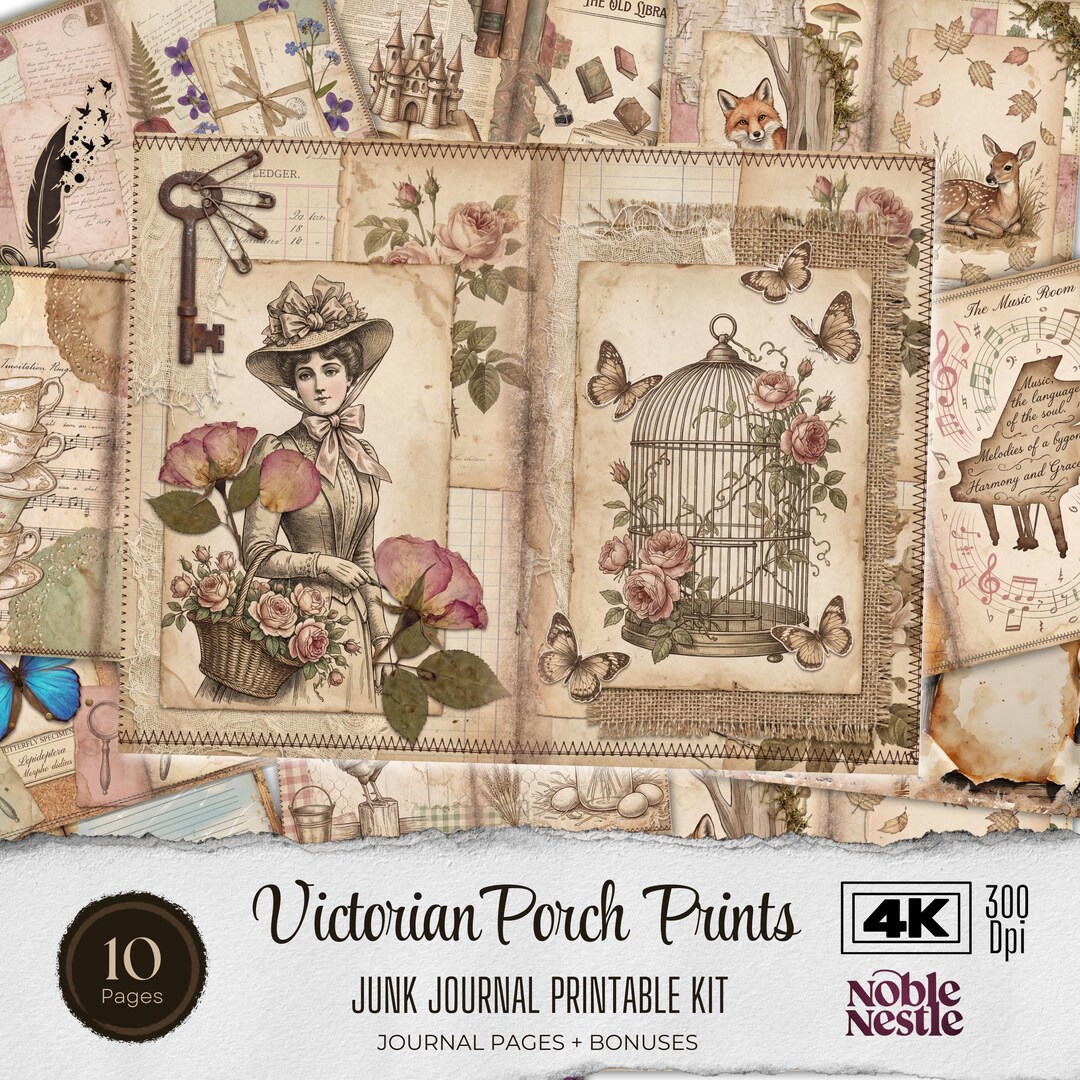 Victorian Porch Junk Journal Paper | Digital Download Ephemera Kit ...