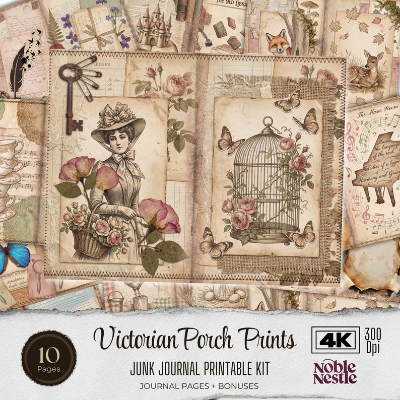 Victorian Porch Junk Journal Paper | Digital Download Ephemera Kit ...
