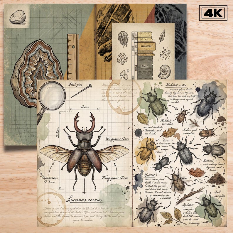 Field Notes Junk Journal Kit - Vintage Digital Download Printable ...