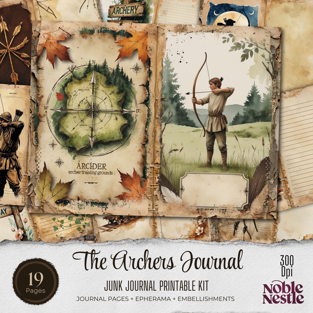 Archer Junk Journal Kit: Medieval Ephemera, Scrapbook Embellishments ...