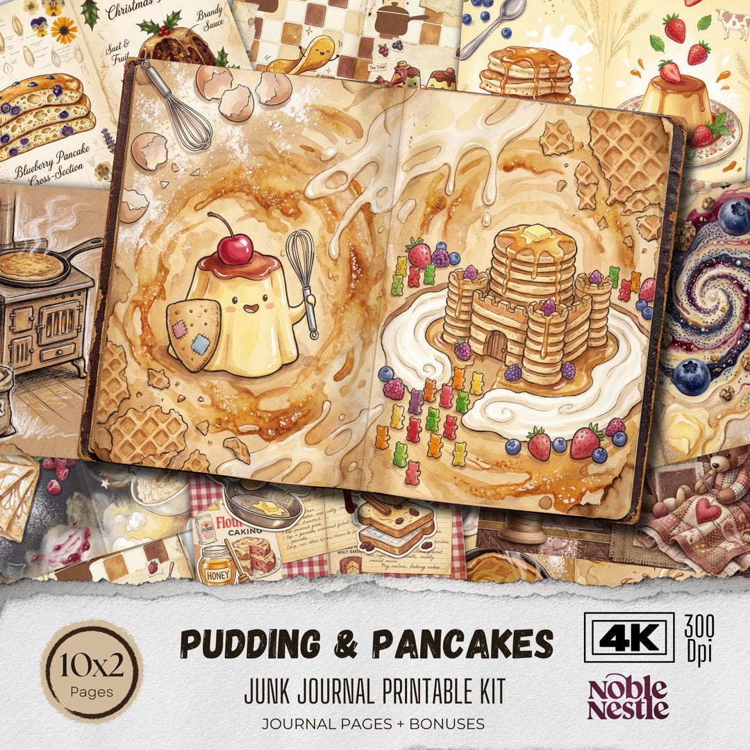 Pudding and Pancakes Digital Paper Pack | 4K Backgrounds for Junk ...