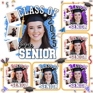 Personalized Graduation PNG Design, Bootleg Custom Photo Graduation PNG Design, Class of 2025 Graduation Gift, Custom Graduation