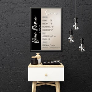 Salon price list canva template