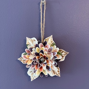 Sliced Seashells and Mixed Color Coquina Shell Magnet/Ornament.