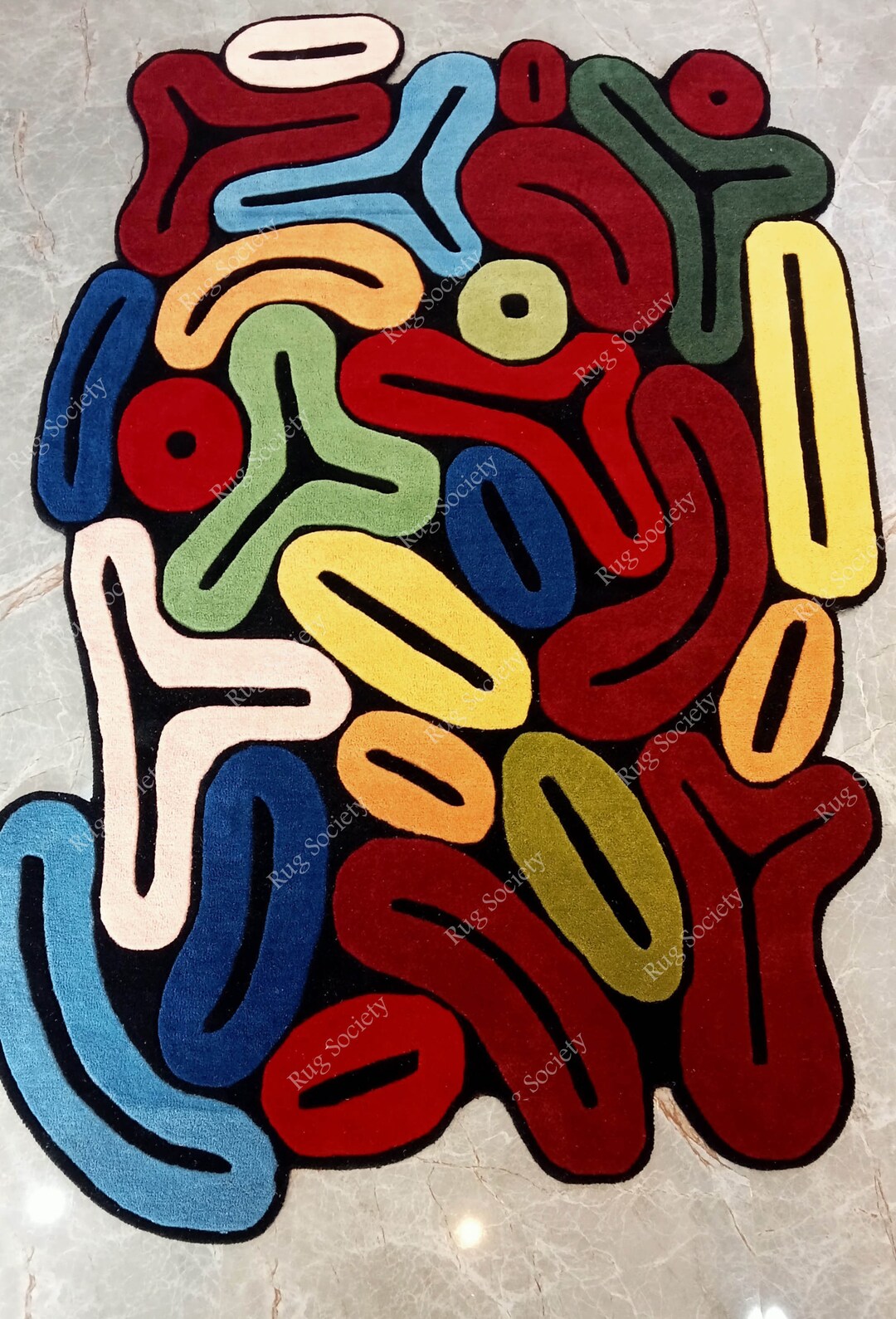 Unique Shap Hand Tuft Rug, Designer Irregular Tuft Rug, Custom Tuft Rug