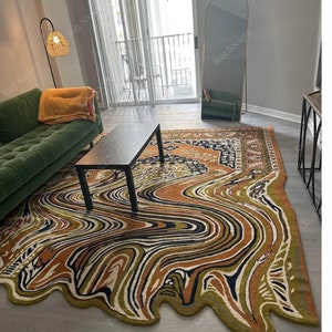 melting Hand Tufted rug  floral rug. For bedroom rug. area rug. 8x10 rug. carpet and rug
