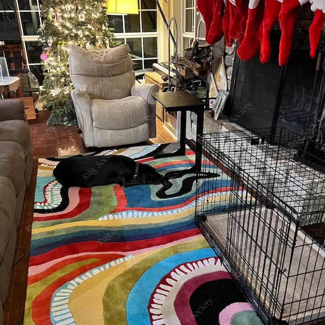 Handmade Multi Color Tufted Fine Wool Trending Carpets and Rugs for Living Room and for Kids