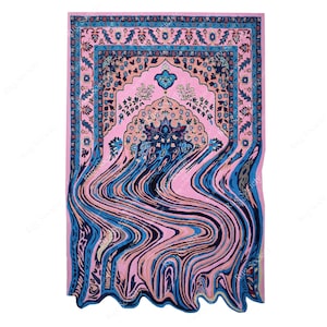 melting pink Hand Tufted rug  floral rug. For bedroom rug. area rug. 8x10 rug. carpet and rug