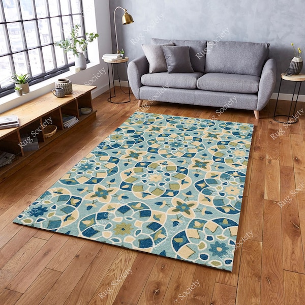 New Authentic Multi Colored Floral Rug 100% Woolen Anti Skid Area Rug Hand Tufted Carpet. 8x10 and customize available.