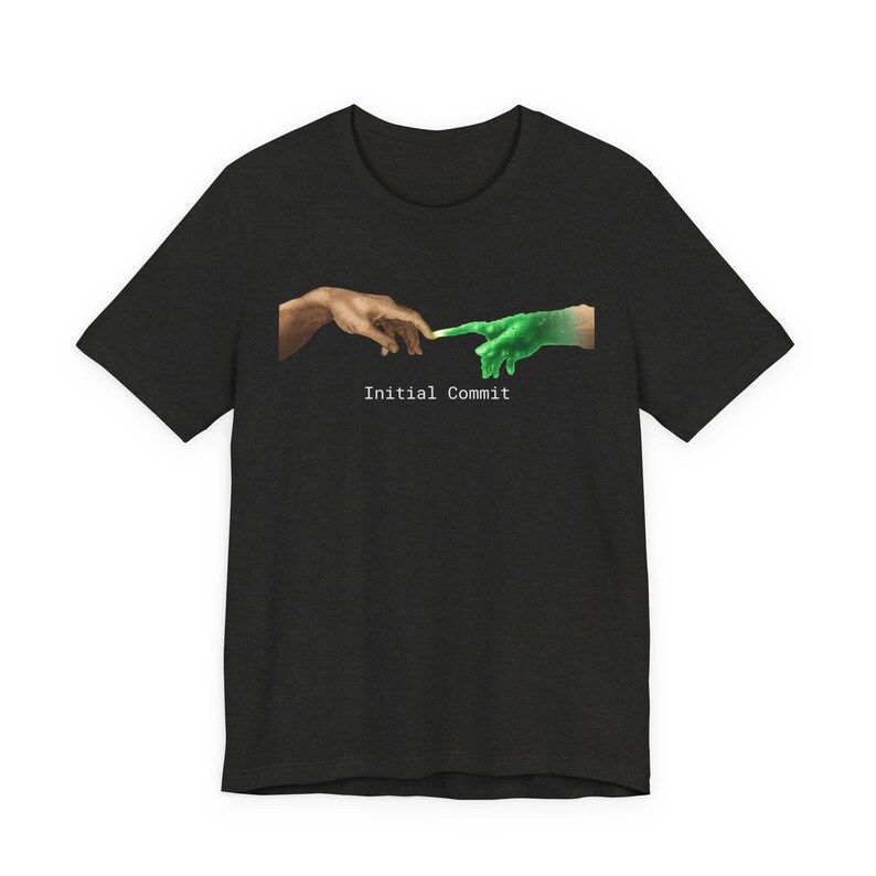 Initial Commit Programmer T-Shirt | Creation of Adam Coding Humor Tee image 9
