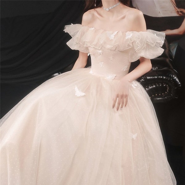 Produktbild von Frauen Glitter Blush A-Linie Tüll Langes Ballkleid Mit Spitze