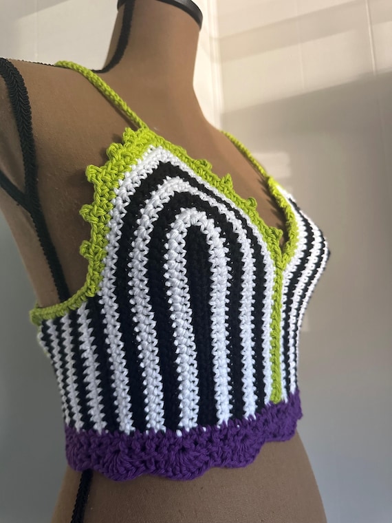 Beetlejuice Crochet Top | Crochet Crop Top | Beetlejuice 2 [custom]