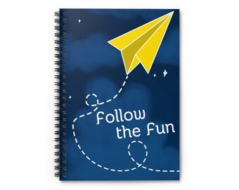 Follow the Fun Spiral Notebook with Ruled Lines - Gift for Improviser, Theater, Performer, Comedian, Actor - Journal