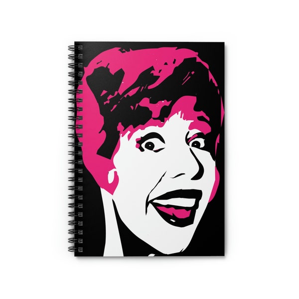Lustige Frau Carol Burnett Spiral Notizbuch mit linierten Linien - Geschenk für Improviser, Theater, Performer, Comedian, Schauspieler - Journal