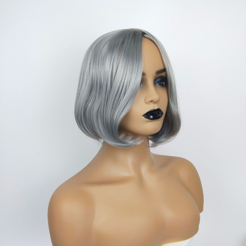 Gray Hair Wig Gray Straight Hair Salt Pepper Straight Wig Etsy