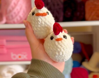 Chicken Stuffed Animal | Handmade Crochet Toy | Soft Velvet Yarn