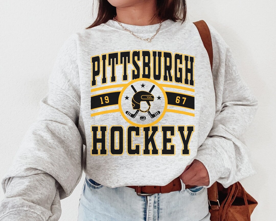 Retro Pittsburgh Hockey Crewneck Sweatshirtpittsburgh Etsy
