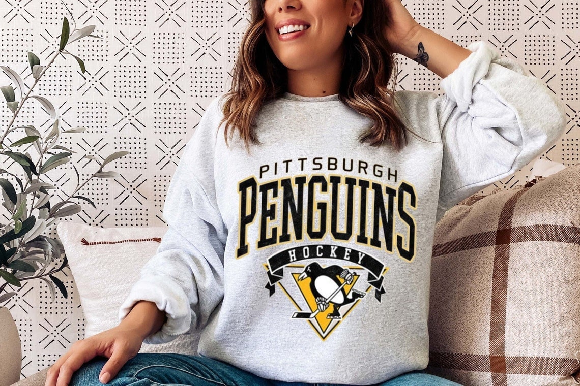 Men’s The Original Retro Brand Pittsburgh Penguins Baby Blue Sweatshirt  Hoodie S