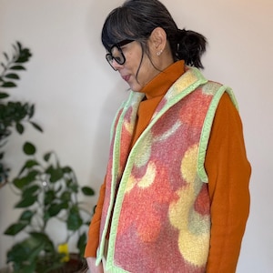 Sansan Reversible Waistcoat: Handmade Upcycled 1960s French Vintage Blanket