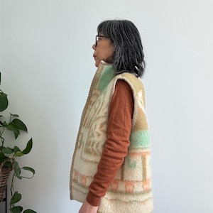 Sansan Reversible Waistcoat: Handmade Upcycled 1960s Dutch Vintage Wool Blanket