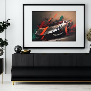 Artistic Lambo Poster Digital Download, Lamborghini Poster, Lambo Poster, Car Poster, Digital Download