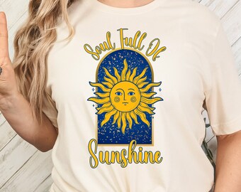 Alma llena de sol PNG, Png celestial, Png retro, Png de verano, Png de amor propio, Png inspirador, Boho, Diseño de sublimación