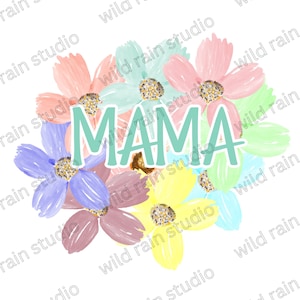 Floral Mama PNG, sublimation Mama, maman png, rétro maman png, été maman png, printemps maman png, maman vintage png, aquarelle fleurs, pastel