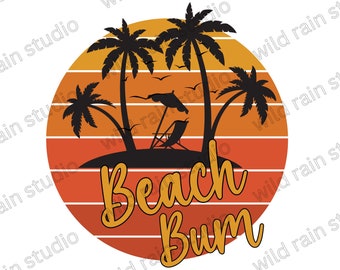 Beach Bum Png, Summer Png, Retro Vintage Beach Png, Sublimation Design, Summer shirt design, Vacation Sublimation Design, Vintage Summer