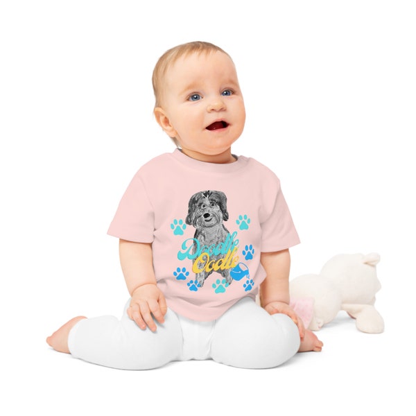 Doodle Ooodle Jimmy Boy Loves Little People, Poppets, Babies, die sie in diesem wunderschönen Bio-Baby-T-Shirt in leckeren Farben so süß aussehen werden