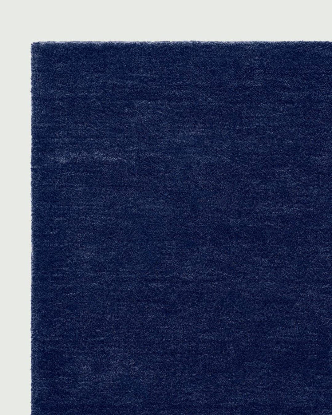 Deep Navy Blue Hand Knotted Wool Rug Solid Modern Minimalist Area ...