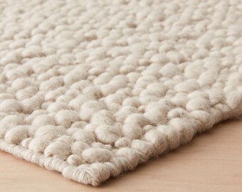 Handwoven Wool Dhurrie Rug: Bright White, Fine Weave - 5x7, 8x10, 9x12