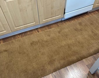 Mustard Gold Area Rug 9x12: Hand Knotted Wool Rug, Modern Minimalist Decor