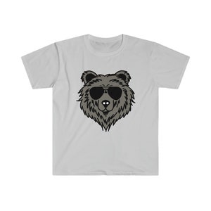 Sunglasses Bear T-Shirt: Aviator Wearing Grizzly Bear (Unisex).