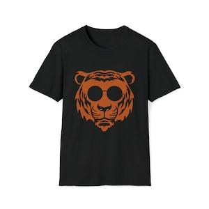 Sunglasses Tiger T-Shirt: Round Sunglasses Orange Tiger Jungle (Unisex)