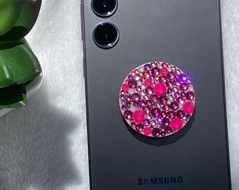 Soporte para teléfono con diamantes de imitación, soporte personalizado para teléfono con brillo, base reluciente, regalo de accesorio para celular de cristal hecho a mano