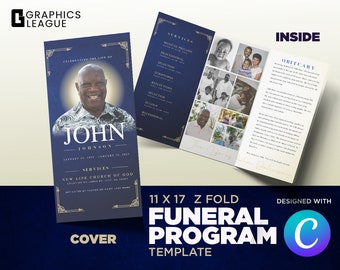 11X17 Funeral Program Template Obituary Obituary Printing Purple and 11X17 Funeral Program Template Obituary Obituary Printing Purple and