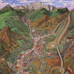 Manitou Springs, canvas print, original acrylic painting by Jared Thompson