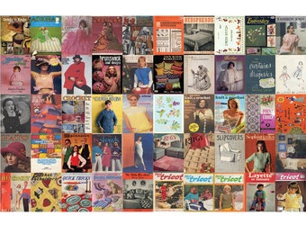 50 magazines d'art et d'artisanat vintage [fichier numérique] PLEINS DE MOTIFS : crochet, tricot, afghan, couture, broderie et plus encore !