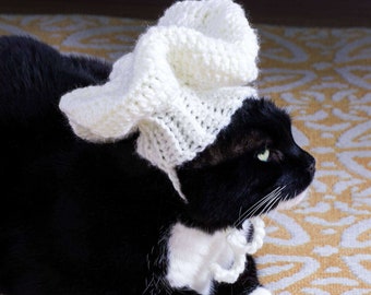 Chef Hat for Cat and Pets Crochet Pattern Costume