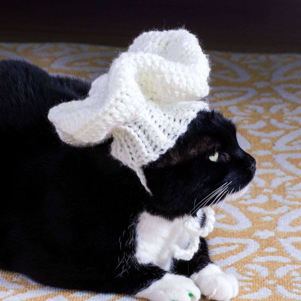 Chef Hat for Cat and Pets Crochet Pattern Costume