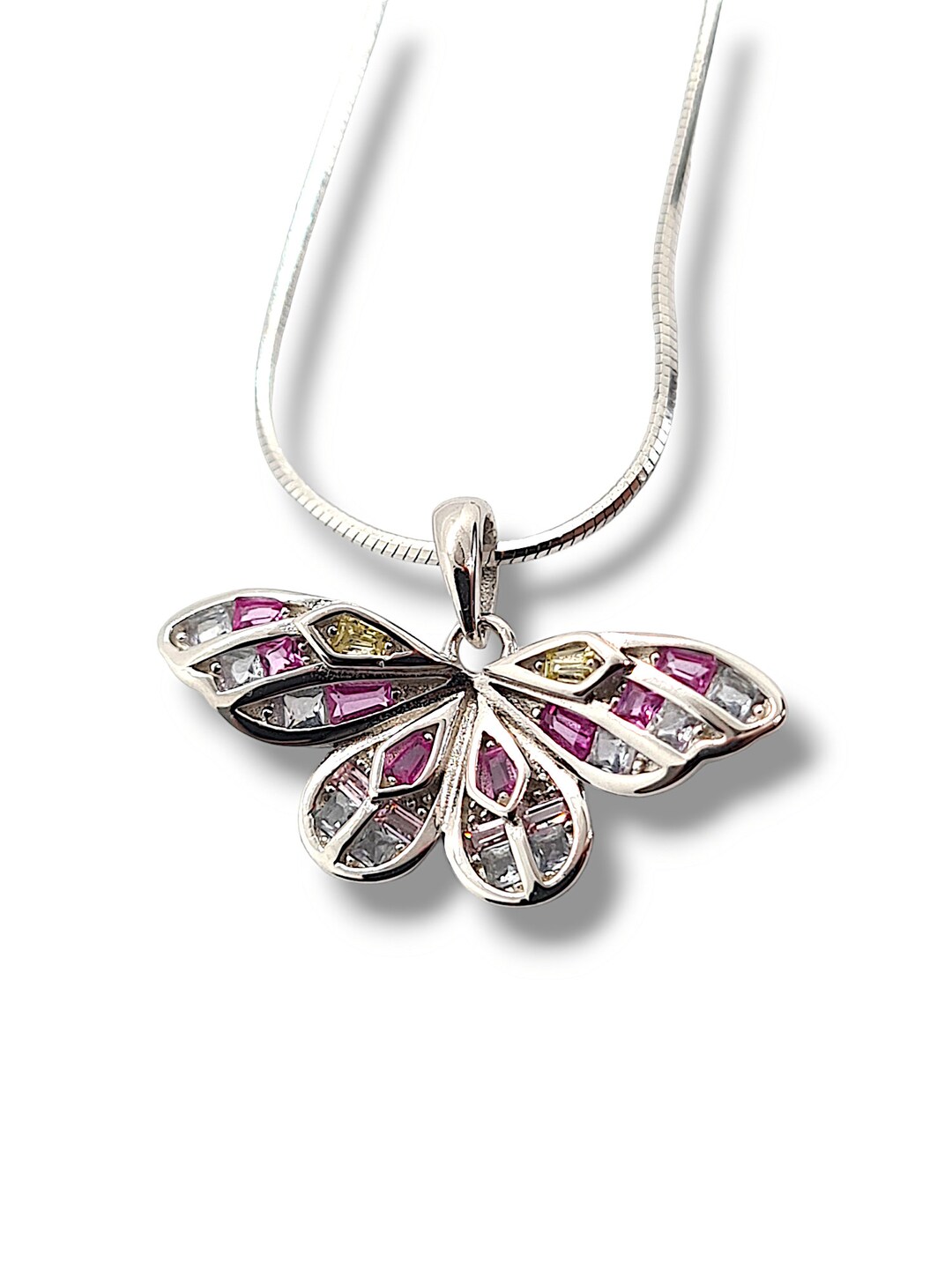 Anniversary Oval Butterfly Oval Signet 925 Sterling Silver Necklace main image 0